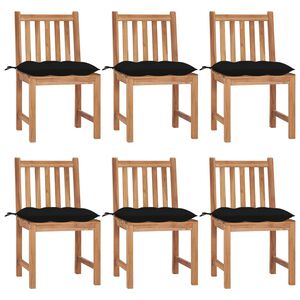 vidaXL Patio Chair Set of 6 Teak Fine sanded teak hardwood Medium