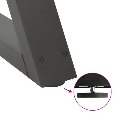 Close-up of foot pad and a small inset shows a T-nut or screw mounting piece