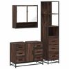 vidaXL Bathroom Furniture Set Brown Oak Engineered Wood, Metal Large
