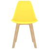 vidaXL Dining Chair Set of 4 Yellow Polypropylene, Beechwood Standard