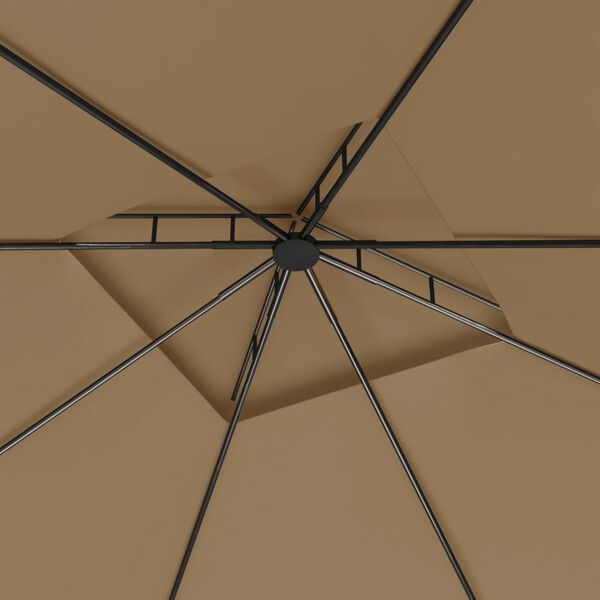 vidaXL Gazebo Taupe Steel, polyester 10 x 10 x 8.9 ft Durable Gazebo