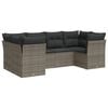 vidaXL Garden Sofa Set Grey PE Rattan Large Removable Covers