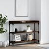 vidaXL Console Table Brown Oak Engineered wood, Metal Console Table