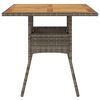 vidaXL Garden Table Grey PE rattan, powder-coated steel, solid acacia wood