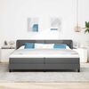vidaXL Box Spring Bed with Mattress Dark grey 78.74 x 78.74 in Fabric