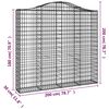 vidaXL Arched Gabion Baskets 14 pcs 78.7x11.8x180/200" Galvanised Iron