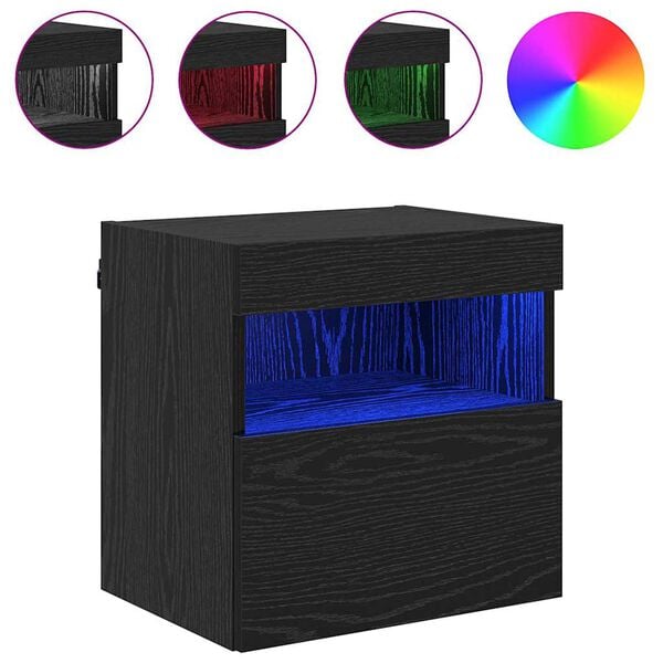 vidaXL TV Wall Cabinets 2 pcs Black Oak 15.75 x 11.81 x 15.75 in