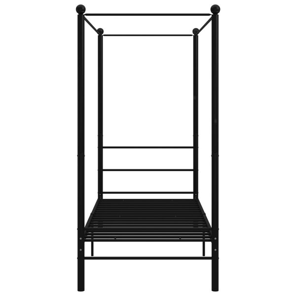 vidaXL Bed Frame Black Powder-coated metal Twin Durable Bed Frame