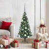 vidaXL Artificial Pre-lit Christmas Tree Green 47.2" PVC and Metal