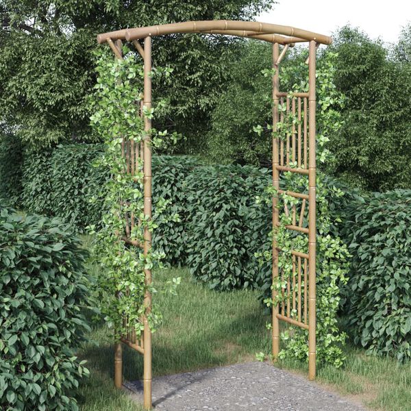vidaXL Rose Arch Natural Bamboo Large Decorative Inlays Bamboo Rose Arch