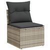vidaXL Garden Sofa Set Light Gray PE rattan, Powder-coated steel, Polyester