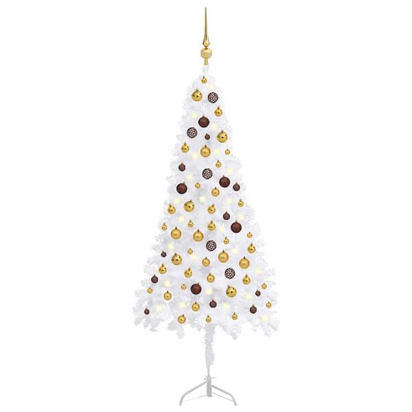 vidaXL Artificial Christmas Tree White PVC 59.1 in