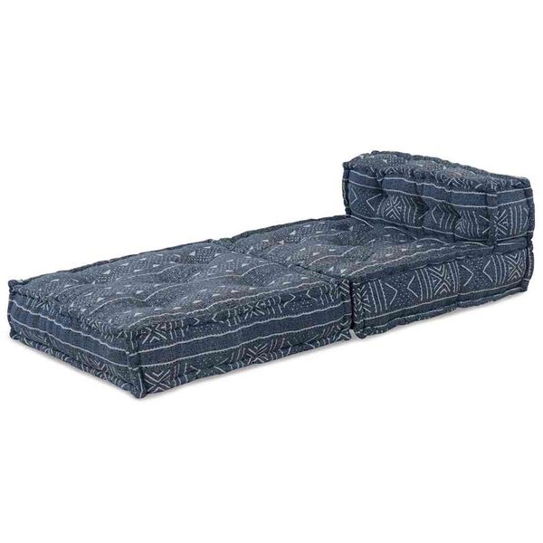 vidaXL Modular Sofa Indigo Print 27.56 x 27.56 x 22.05 in Fabric