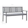 vidaXL Bench Grey Solid eucalyptus wood Medium Durable Bench