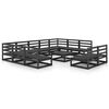 vidaXL Garden Lounge Set Black Solid pine wood Modular Garden Lounge Set