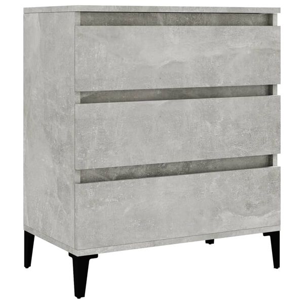 vidaXL Sideboard Concrete Grey Engineered Wood, Metal Medium Sideboard