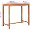vidaXL Garden Bar Table Warm brown Solid teak wood 43.3 x 23.6 x 41.3 in