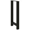 vidaXL Coffee Table Leg Set of 2 Black Powder-Coated Steel