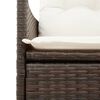 vidaXL Reclining Garden Chair Set of 2 Brown PE Rattan Standard