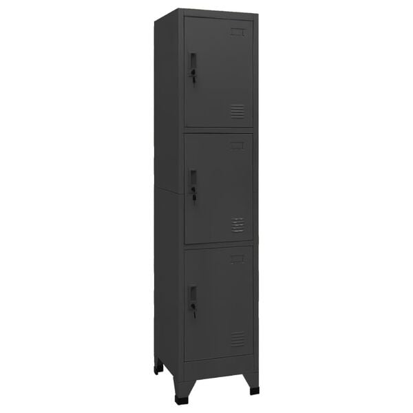 vidaXL Locker Cabinet Anthracite Steel Standard Locks Locker Cabinet