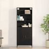 vidaXL Highboard Black Oak 27.36 x 13.39 x 70.87 in Engineered Wood