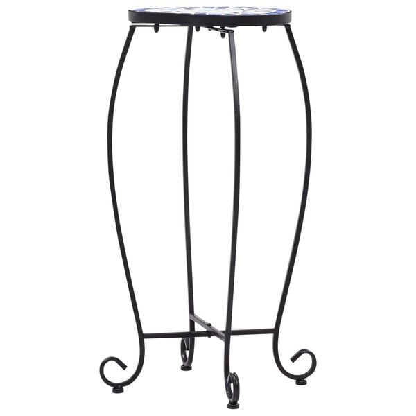 vidaXL Table Set of 3 Blue and white Iron and ceramic Small