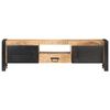 vidaXL TV Cabinet Brown and Black Rough Mango Wood, Iron