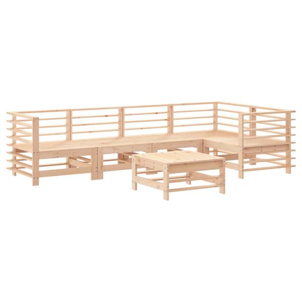 vidaXL Garden Lounge Set Beige Solid pine wood Large Modular