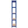 vidaXL 5-Layer Shelves 2 pcs Blue Steel&Engineered Wood