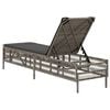vidaXL Sun Lounger Grey PE Rattan 77.9 x 21.7 x 37.8 in