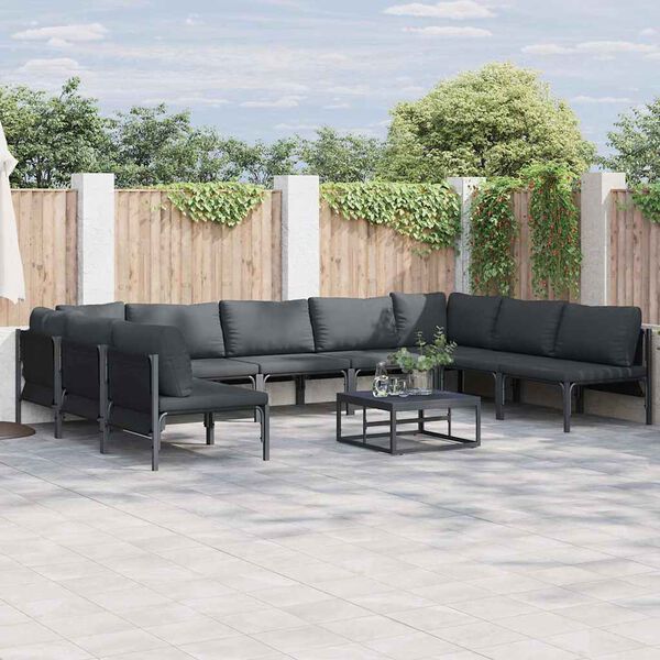 vidaXL Garden Sofa Set Anthracite Steel