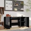 vidaXL Desk Black Engineered wood, solid eucalyptus wood 55.1x19.7x29.5 in