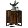 vidaXL Bedside Cabinet Smoked oak Engineered wood, Metal Small