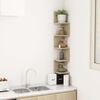 vidaXL Wall Corner Shelf Sonoma Oak Engineered Wood 7.9 x 7.9 x 50.2 in