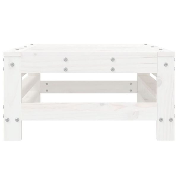 vidaXL Garden Footstool White Solid pine wood and plywood Compact