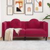 vidaXL Sofa Wine red Velvet (100% polyester), Plywood, Solid wood 2-Seater