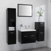 vidaXL Bathroom Furniture Set Black Engineered wood, acrylic Standard