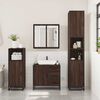 vidaXL Bathroom Furniture Set Brown Oak Engineered Wood, Metal, Glass