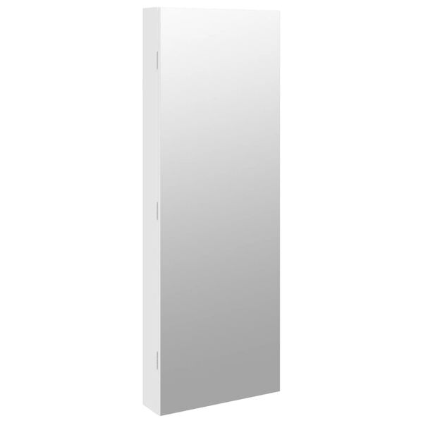 vidaXL Mirror Jewelry Cabinet White