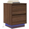 vidaXL Bedside Cabinet Set of 2 Brown Oak Engineered wood