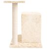vidaXL Cat Tree Cream Engineered wood, plush, sisal Medium Durable