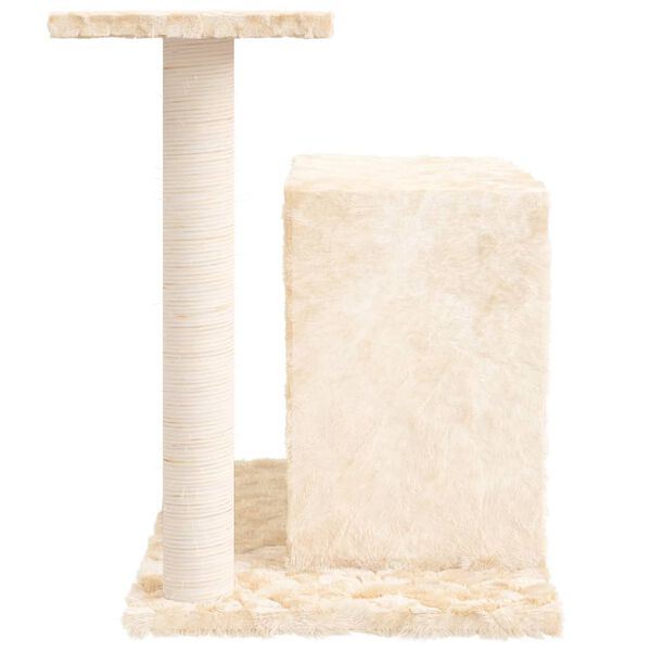 vidaXL Cat Tree Cream Engineered wood, plush, sisal Medium Durable