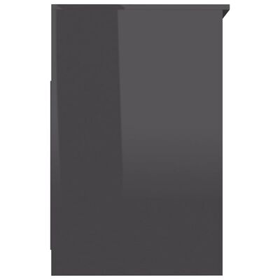 vidaXL Drawer Cabinet High Gloss Gray 15.7"x19.7"x29.9" Engineered Wood