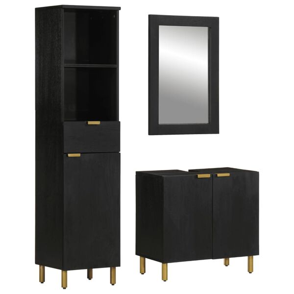 vidaXL Bathroom Furniture Set Black
