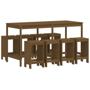 vidaXL Garden Bar Set Honey brown Solid pine wood Large Seats Many