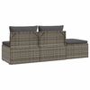 vidaXL Garden Lounge Set Grey PE Rattan, Powder-Coated Steel, Polyester, PVC