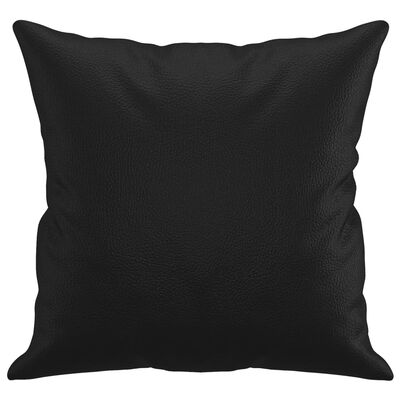 vidaXL Throw Pillows 2 pcs Black 15.7"x15.7" Faux Leather