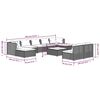 vidaXL Garden Lounge Set Black, Cream