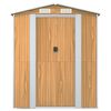 vidaXL Garden Shed Light Brown Galvanized Steel Large Sliding Doors