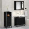 vidaXL Bathroom Furniture Set Black Oak 13.78 x 14.76 x 39.37 in